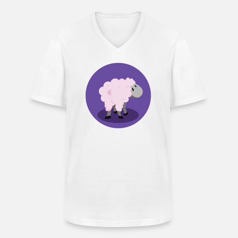 Nette Schafe - Männer-T-Shirt mit V-Ausschnitt - Weiß