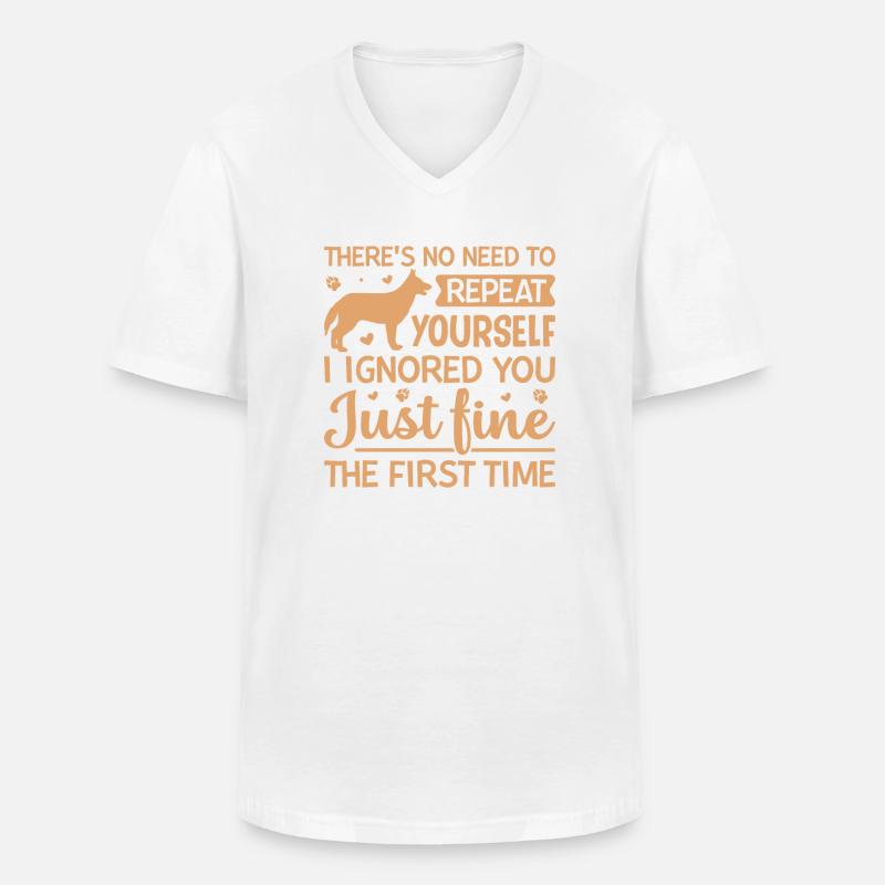 Schäferhund Geschenk Rente - Männer-T-Shirt mit V-Ausschnitt - Weiß
