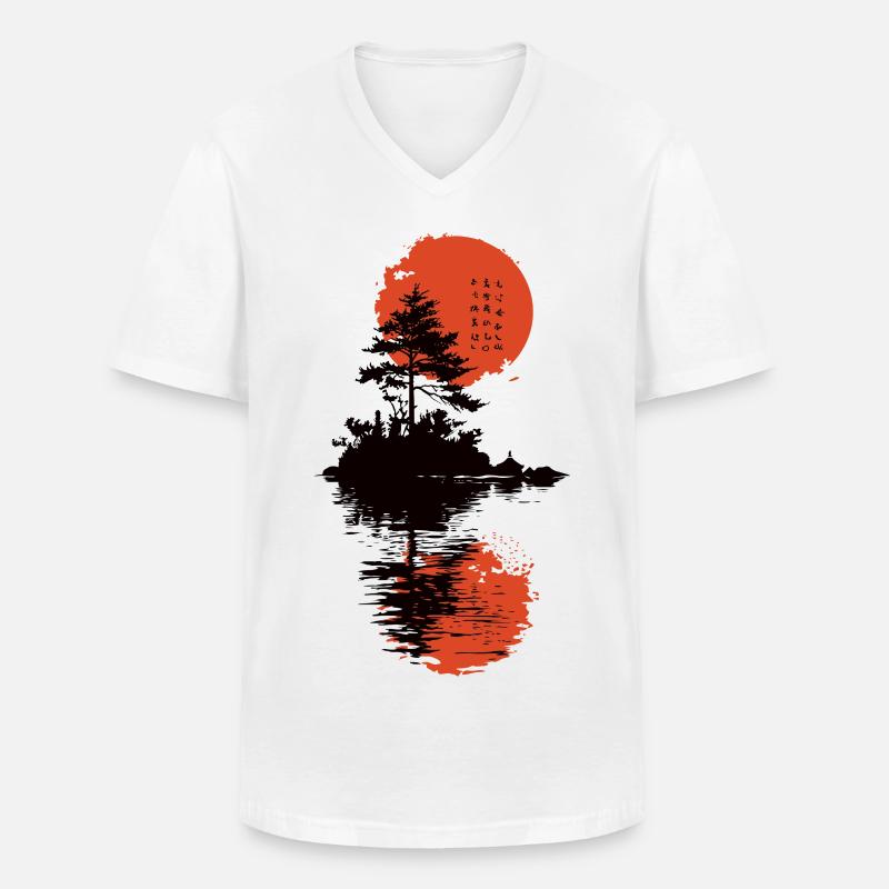 Japan Tree - Männer-T-Shirt mit V-Ausschnitt - Weiß