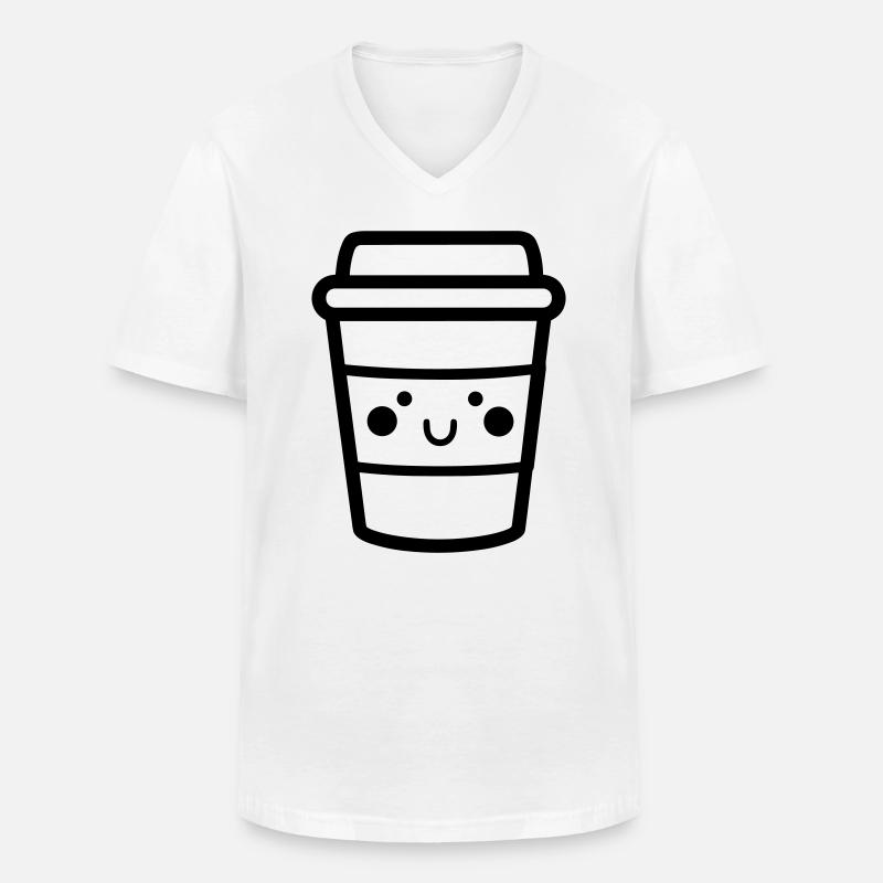 Kaffeebecher - Männer-T-Shirt mit V-Ausschnitt - Weiß