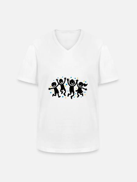 Kinder Freude Kindergarten - Männer-T-Shirt mit V-Ausschnitt - Weiß
