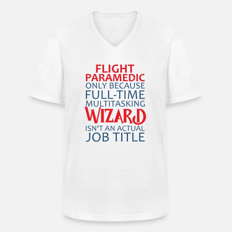 Flight Paramedic Wizard Luftrettung - Männer-T-Shirt mit V-Ausschnitt - Weiß
