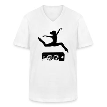 Dancer and speaker - Men's V-Neck T-Shirt - white - Front - AI Model Male 185 light (185cm)