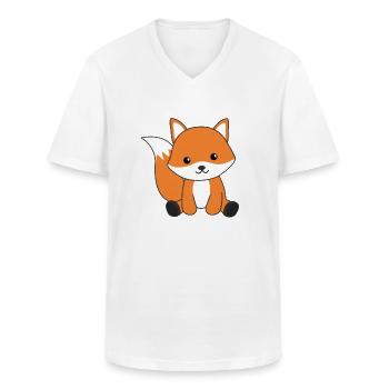 Fuchs süßes Waldtier Füchse Rotfuchs - Männer-T-Shirt mit V-Ausschnitt - Weiß - Vorne - AI Model Male 185 light (185cm)