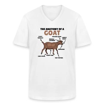 Anatomie einer Ziege süße Ziegen Erklärung - Männer-T-Shirt mit V-Ausschnitt - Weiß - Vorne - AI Model Male 185 light (185cm)