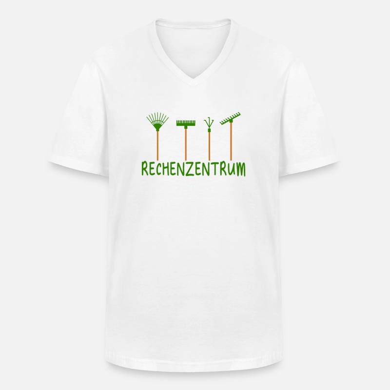 Rechenzentrum Informatik Garten Rechen - Männer-T-Shirt mit V-Ausschnitt - Weiß