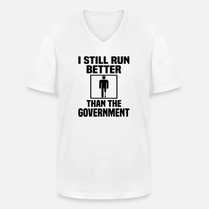 Amputiert Invalide Prothese Handicap Rollstuhl - Männer-T-Shirt mit V-Ausschnitt - Weiß