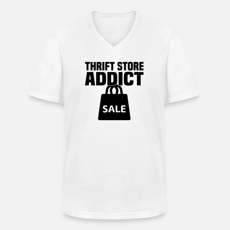 Secondhandladen Secondhand Öko Hipster Gebraucht - Männer-T-Shirt mit V-Ausschnitt - Weiß