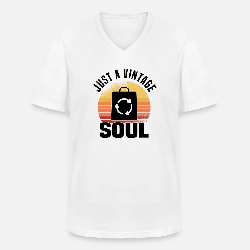 Secondhandladen Secondhand Öko Hipster Gebraucht - Männer-T-Shirt mit V-Ausschnitt - Weiß