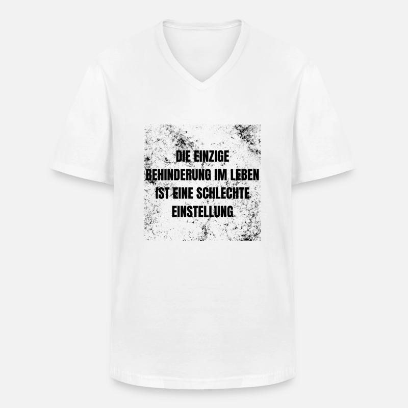 SCHLECHTE EINSTELLUNG - Männer-T-Shirt mit V-Ausschnitt - Weiß