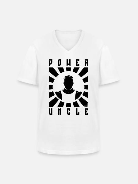 Power Uncle (Rays / Black) - Men's V-Neck T-Shirt - white
