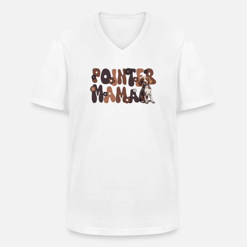 Pointer Groovy Pointer Mom - Men's V-Neck T-Shirt - white