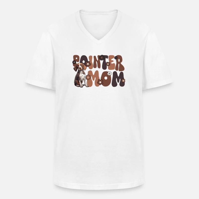 Pointer Groovy Pointer Mom - Männer-T-Shirt mit V-Ausschnitt - Weiß