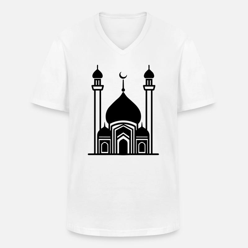 Moschee - Männer-T-Shirt mit V-Ausschnitt - Weiß