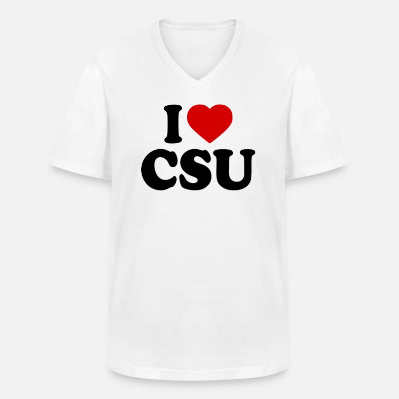 I love csu - Männer-T-Shirt mit V-Ausschnitt - Weiß