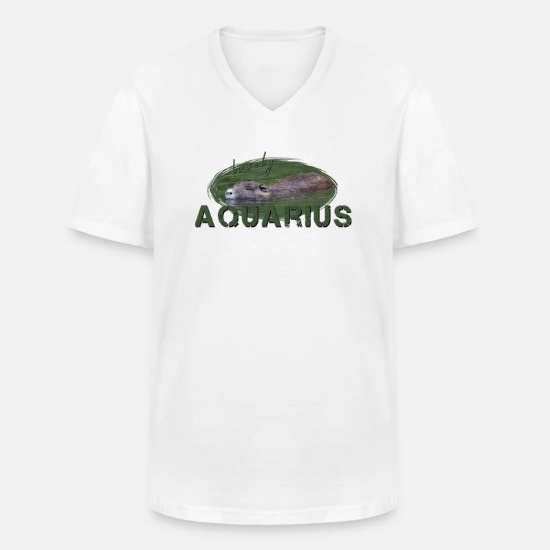 Wassermann Sternzeichen Wassermann Aquarius - Männer-T-Shirt mit V-Ausschnitt - Weiß