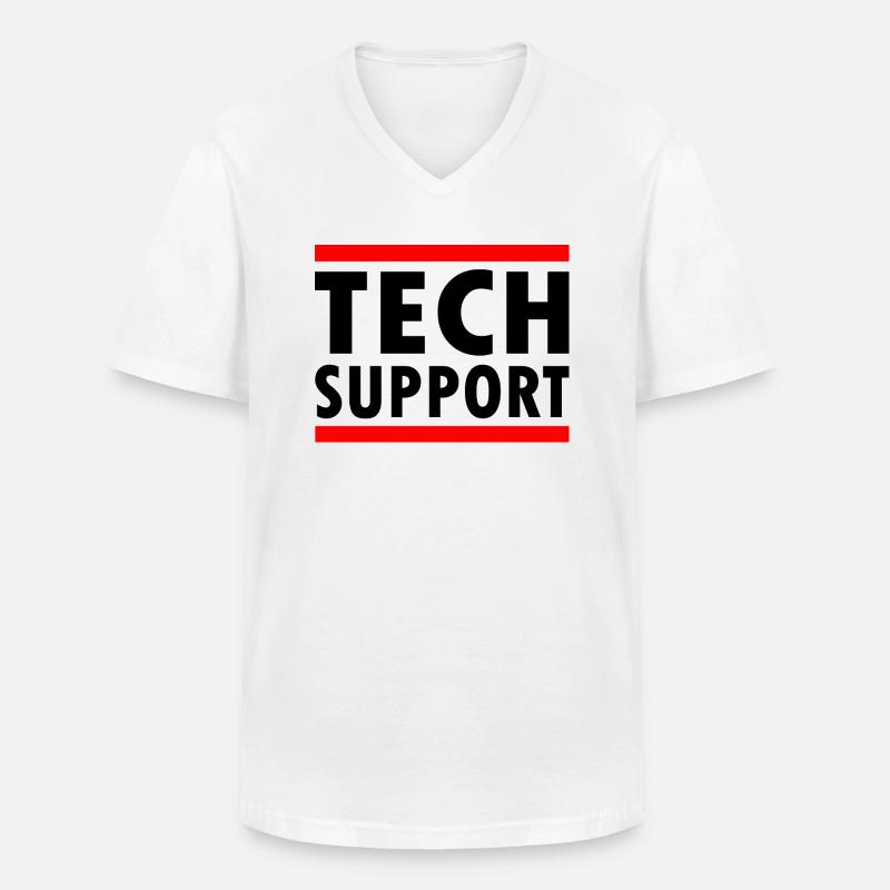 tech support - Männer-T-Shirt mit V-Ausschnitt - Weiß