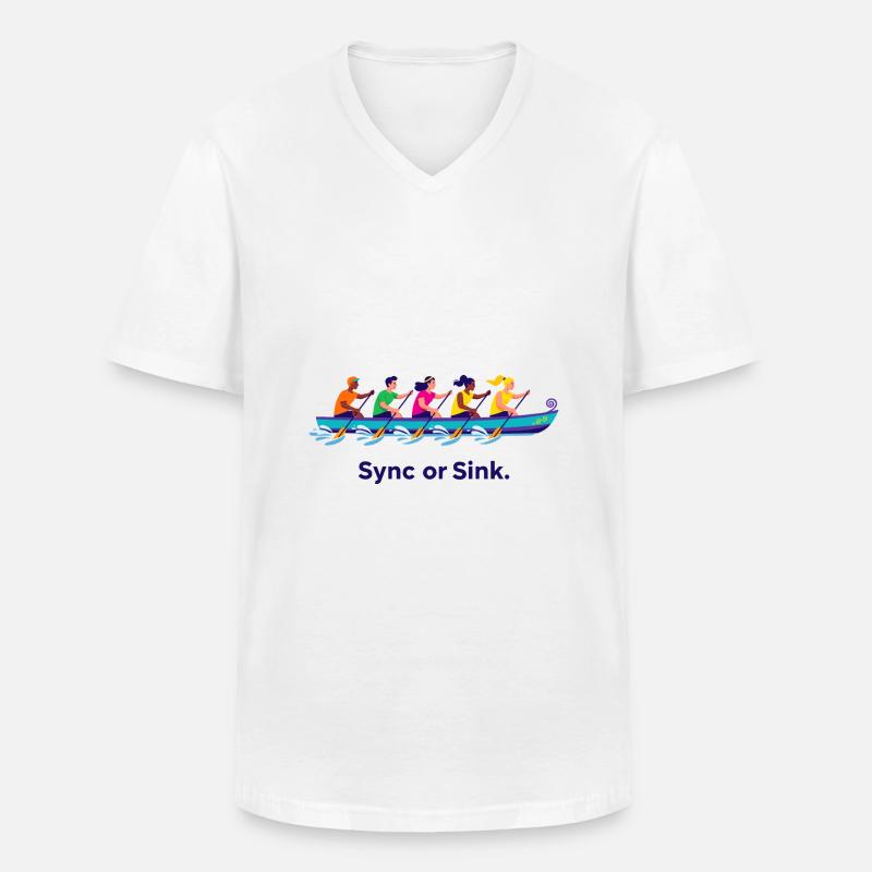 Drachenboot-Team - Männer-T-Shirt mit V-Ausschnitt - Weiß