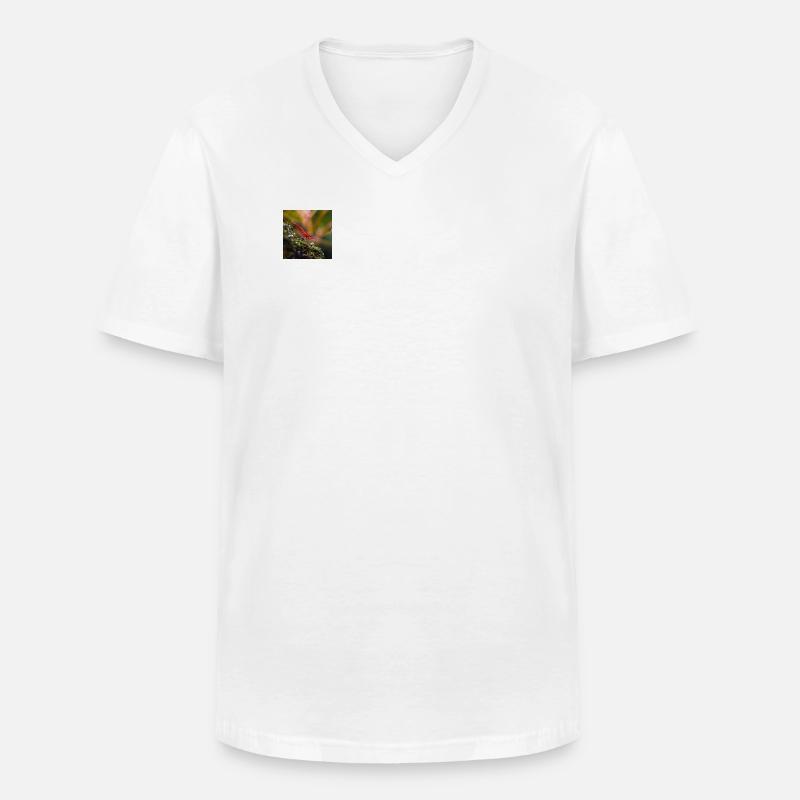 Rote Garnele - Männer-T-Shirt mit V-Ausschnitt - Weiß