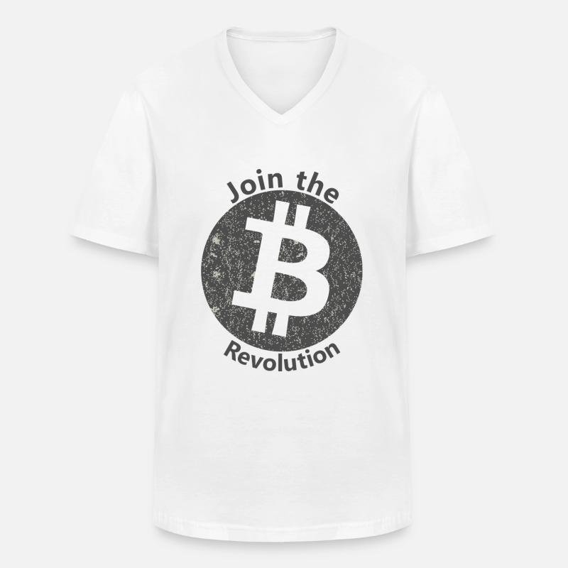 Die Bitcoin Revolte - Männer-T-Shirt mit V-Ausschnitt - Weiß