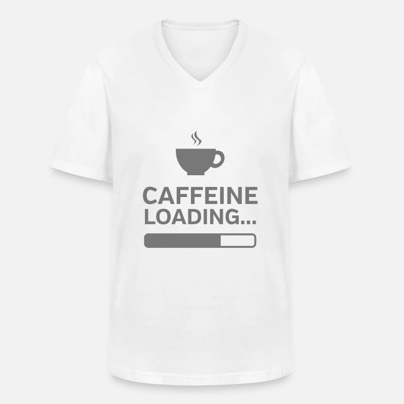 Caffeine Loading... - Männer-T-Shirt mit V-Ausschnitt - Weiß