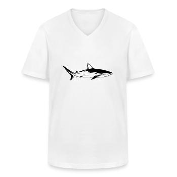 Hai - Vintage Vector Design - Männer-T-Shirt mit V-Ausschnitt - Weiß - Vorne - AI Model Male 185 light (185cm)