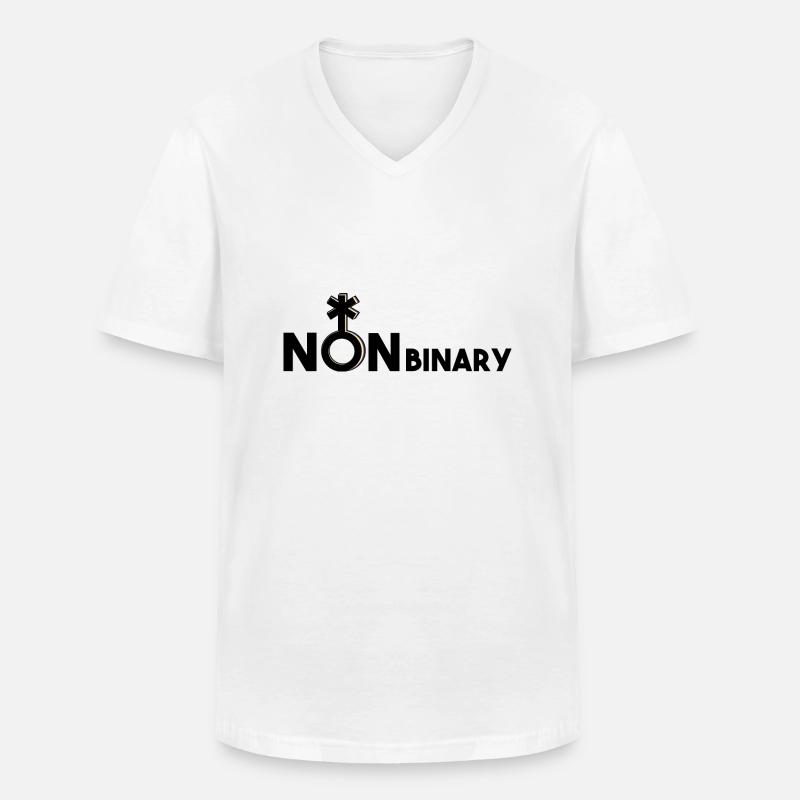 Nonbinary nonbinary nonbinary symbol multi-driving - Men's V-Neck T-Shirt - white