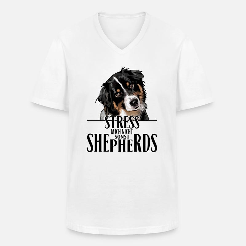 AUSTRALIAN SHEPHERD Spruch Wilsigns Aussie - Männer-T-Shirt mit V-Ausschnitt - Weiß