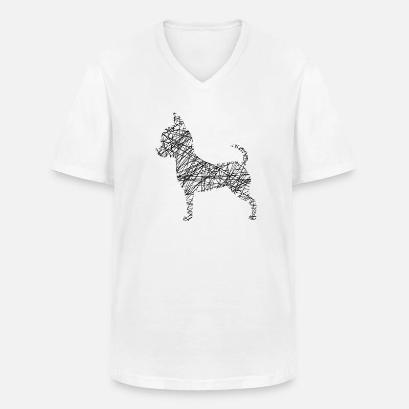 Hund Hunde Hündchen Sticker - Männer-T-Shirt mit V-Ausschnitt - Weiß
