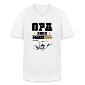Opa Loading 2023 - Männer-T-Shirt mit V-Ausschnitt - Weiß - Vorne - AI Model Male 185 light (185cm)