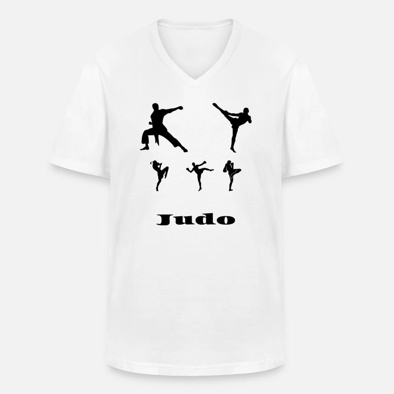 Judo - Männer-T-Shirt mit V-Ausschnitt - Weiß