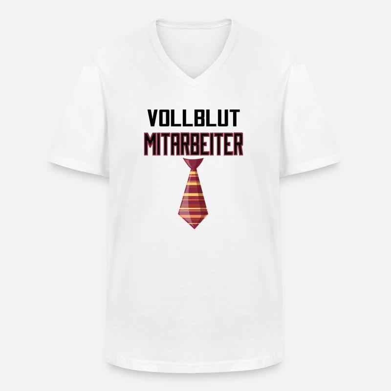 Vollblut Mitarbeiter - Männer-T-Shirt mit V-Ausschnitt - Weiß