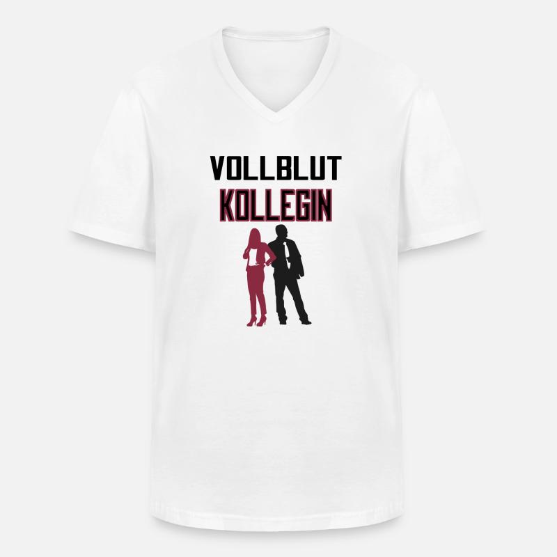 Vollblut Kollegin - Männer-T-Shirt mit V-Ausschnitt - Weiß