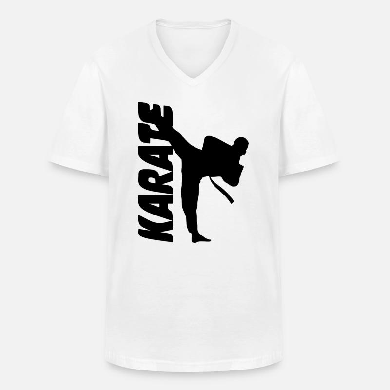 Karate Kampfsport - Männer-T-Shirt mit V-Ausschnitt - Weiß