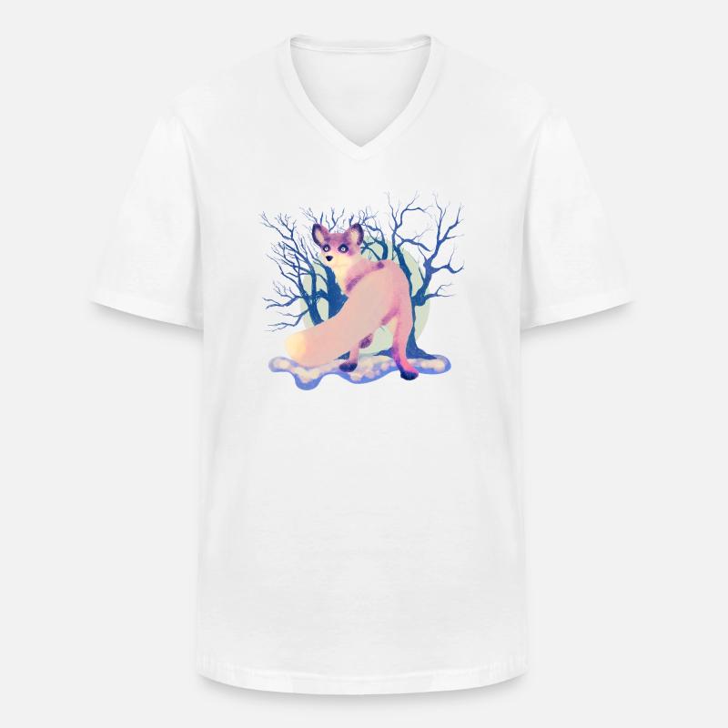 Fuchs im Winter - Männer-T-Shirt mit V-Ausschnitt - Weiß