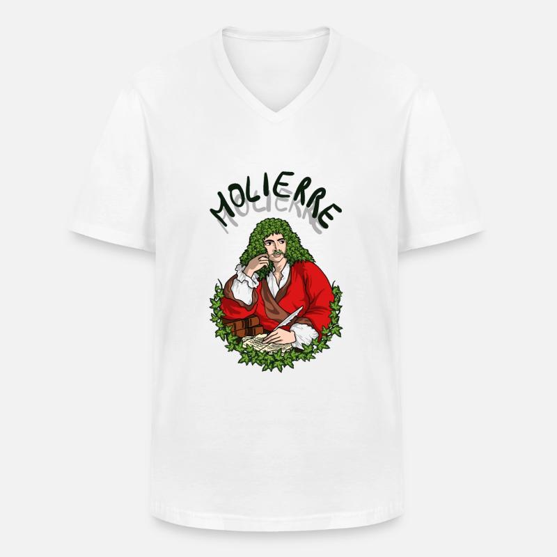 Molierre / Molière - Männer-T-Shirt mit V-Ausschnitt - Weiß