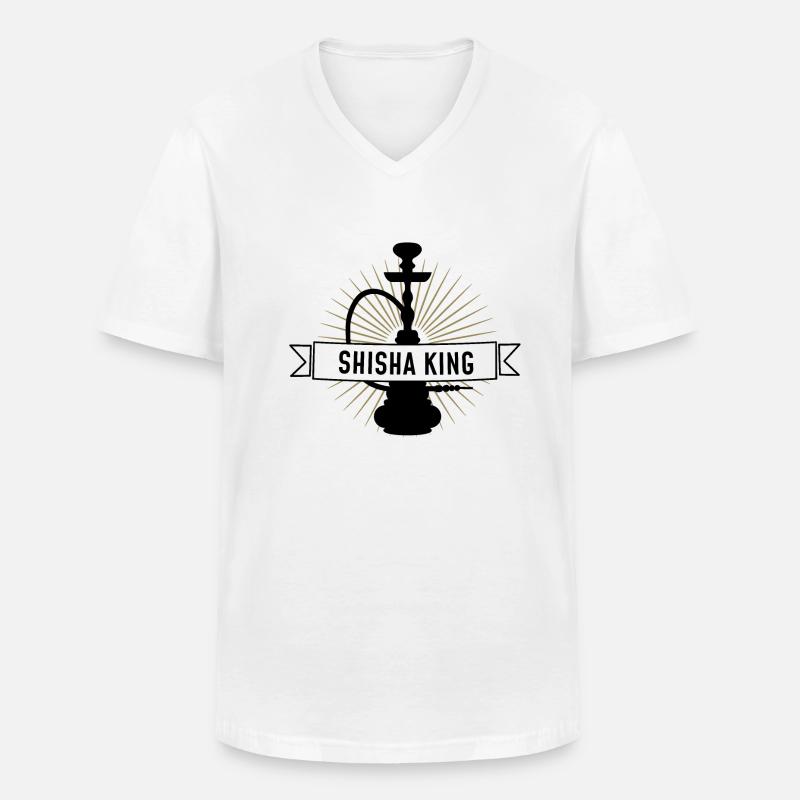 Shisha King - Pfeife - Männer-T-Shirt mit V-Ausschnitt - Weiß