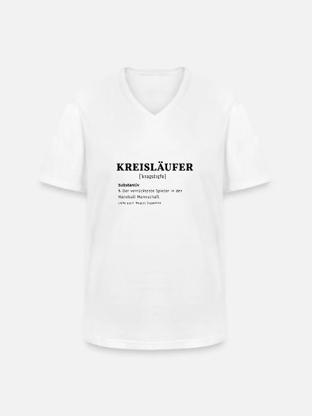 Lustig Handball Kreisläufer - Männer-T-Shirt mit V-Ausschnitt - Weiß