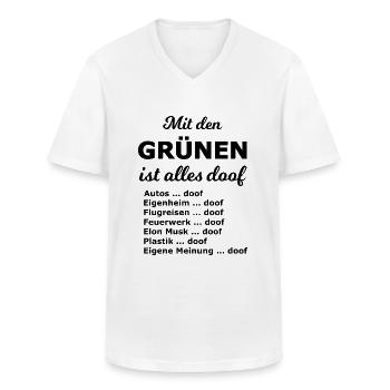 Slogans on the elections - Men's V-Neck T-Shirt - white - Front - AI Model Male 185 light (185cm)