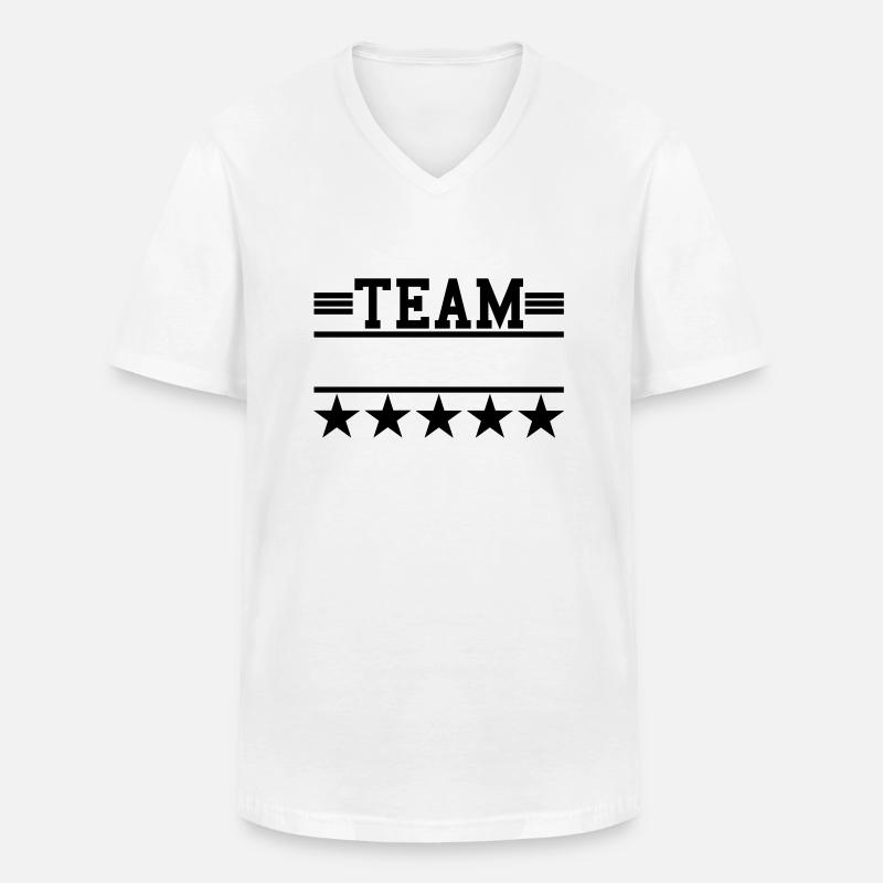 Team Sterne - Männer-T-Shirt mit V-Ausschnitt - Weiß