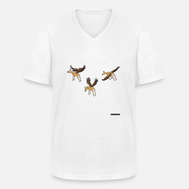 fliegende Hirsche - Männer-T-Shirt mit V-Ausschnitt - Weiß