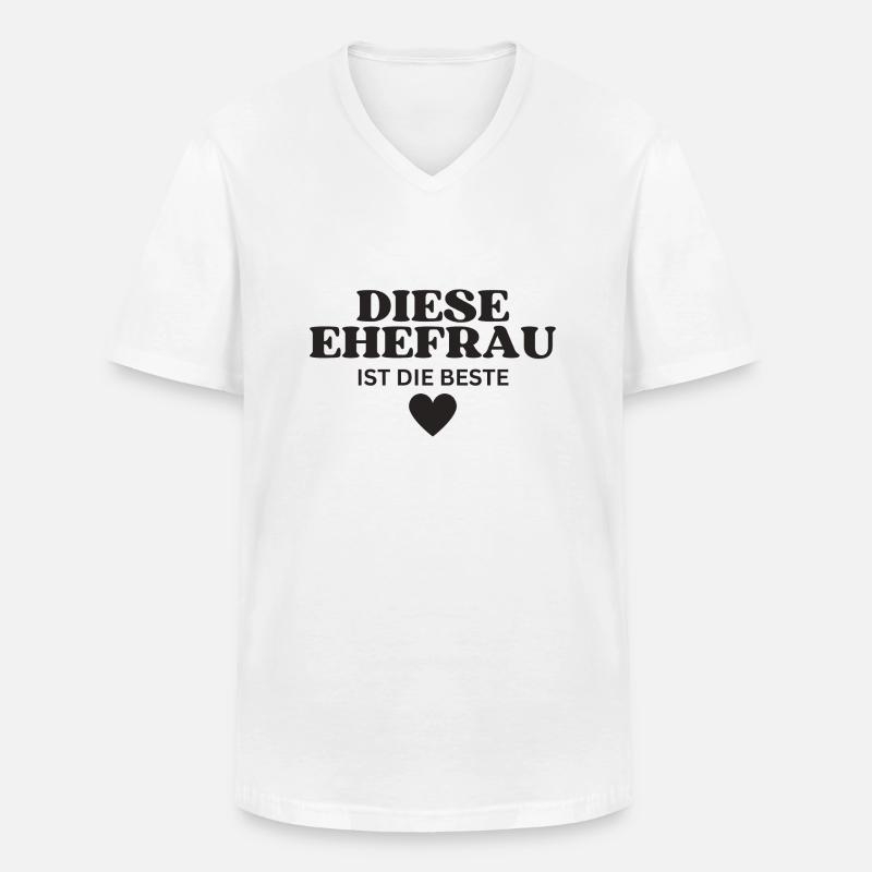 Diese Ehefrau ist die Beste - Männer-T-Shirt mit V-Ausschnitt - Weiß