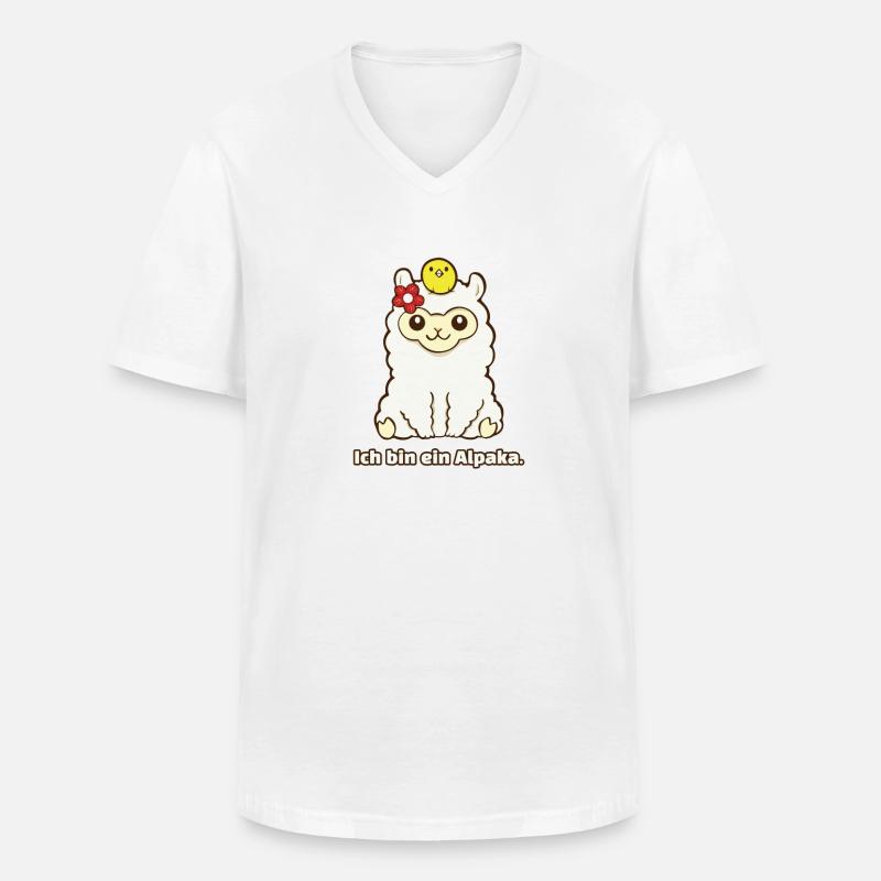 Ich bin ein Alpaka! - Männer-T-Shirt mit V-Ausschnitt - Weiß