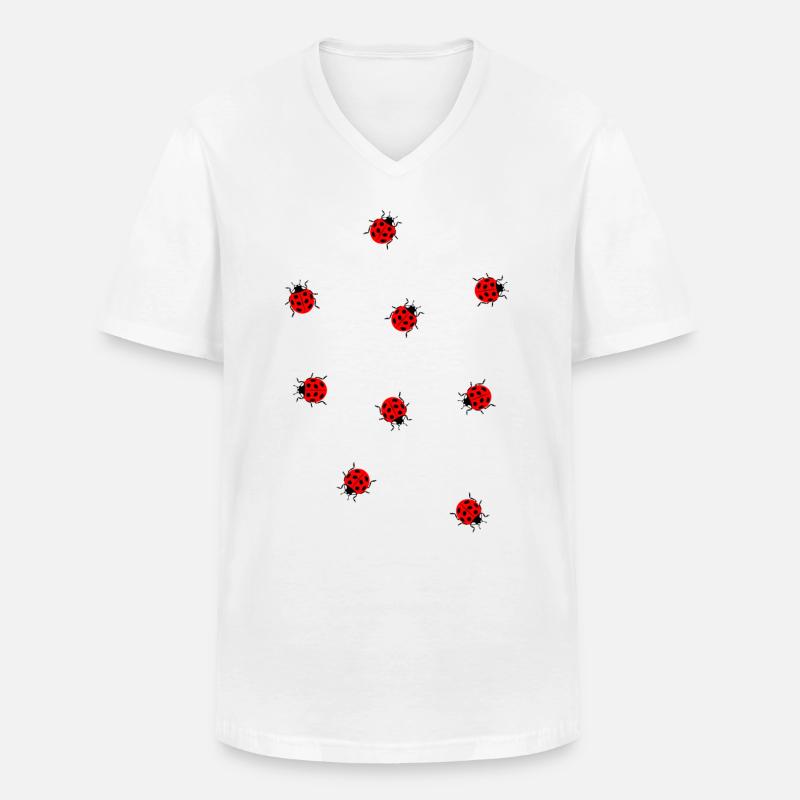 Viele Marienkäfer Sommer - Männer-T-Shirt mit V-Ausschnitt - Weiß