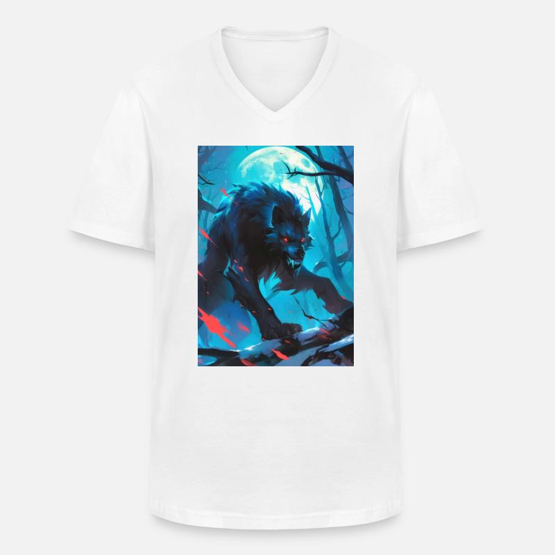 Werewolf Werwolf - Männer-T-Shirt mit V-Ausschnitt - Weiß