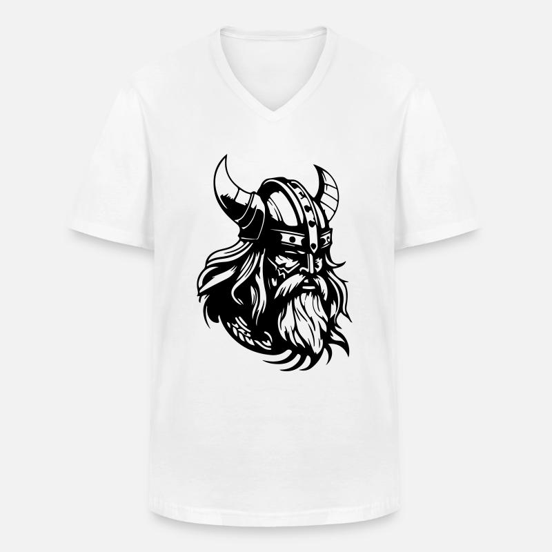 Wikinger Helm Krieger Valhalla - Männer-T-Shirt mit V-Ausschnitt - Weiß