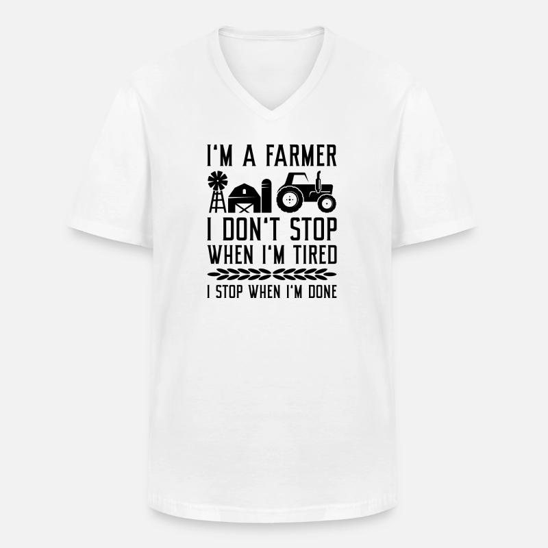 Ich bin ein Bauer - Männer-T-Shirt mit V-Ausschnitt - Weiß