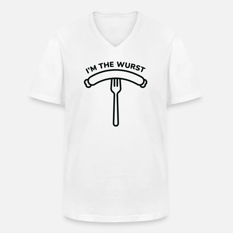 Ich bin die Wurst - Männer-T-Shirt mit V-Ausschnitt - Weiß