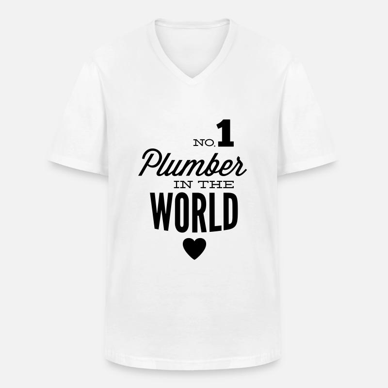 Bester Klempner der Welt - Männer-T-Shirt mit V-Ausschnitt - Weiß
