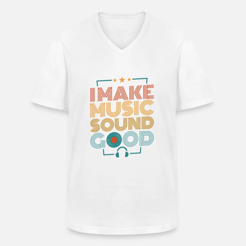 Techniciens audio techniques d’organisation - T-shirt col V Homme - blanc